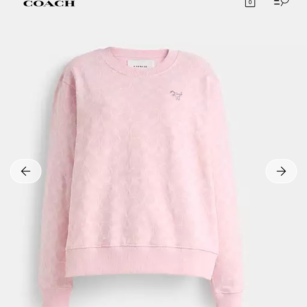 Coach Light Pink Crew Neck Sweatshirt NWT